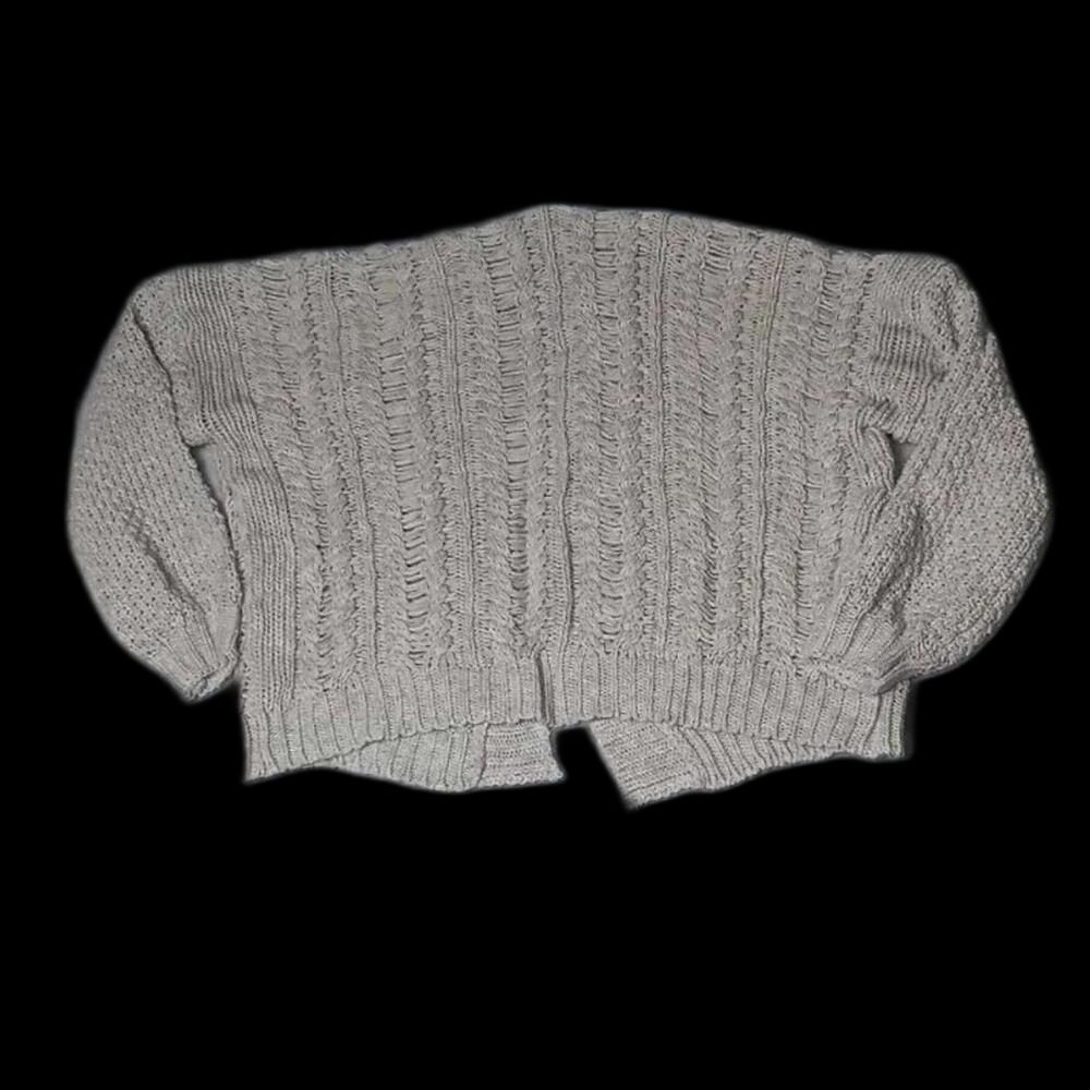 Princess Polly Crochet Open Front Cardigan Womens Size S/M Gray Mixed Knit - Picture 11 of 11